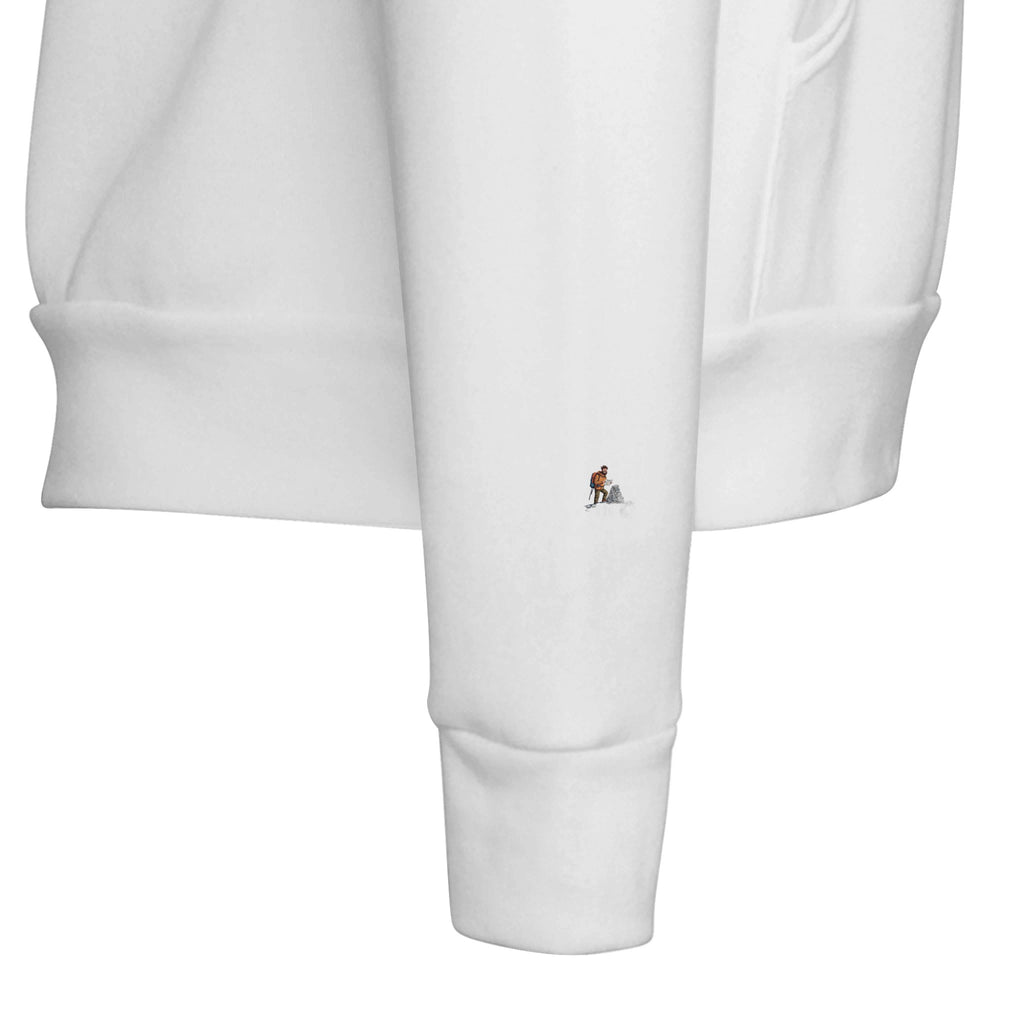 First Munro Summit Tick Hoodie Pullover Unisex Cotton UK Hoodie — detail view | Wild Thread Co