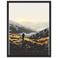 Last Light Welsh Hills Walker Framed Print Wall Art Ready to Hang UK — Framed Art Print | Wild Thread Co UK