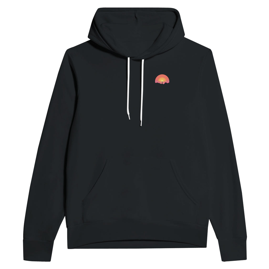 Alpenglow Sunrise Mountain First Light Hoodie Pullover Unisex Cotton Hoodie — detail view | Wild Thread Co