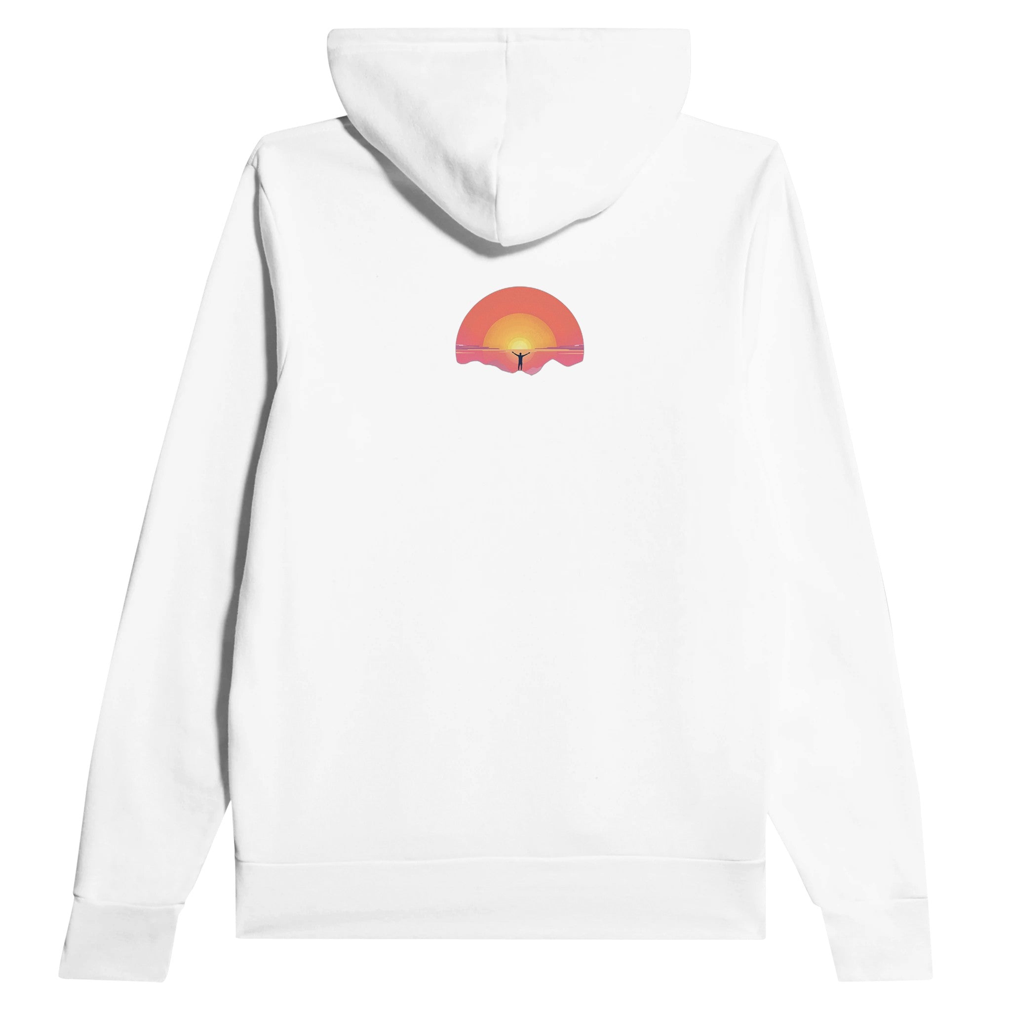 Alpenglow Sunrise Mountain First Light Hoodie Pullover Unisex Cotton Hoodie — detail view | Wild Thread Co