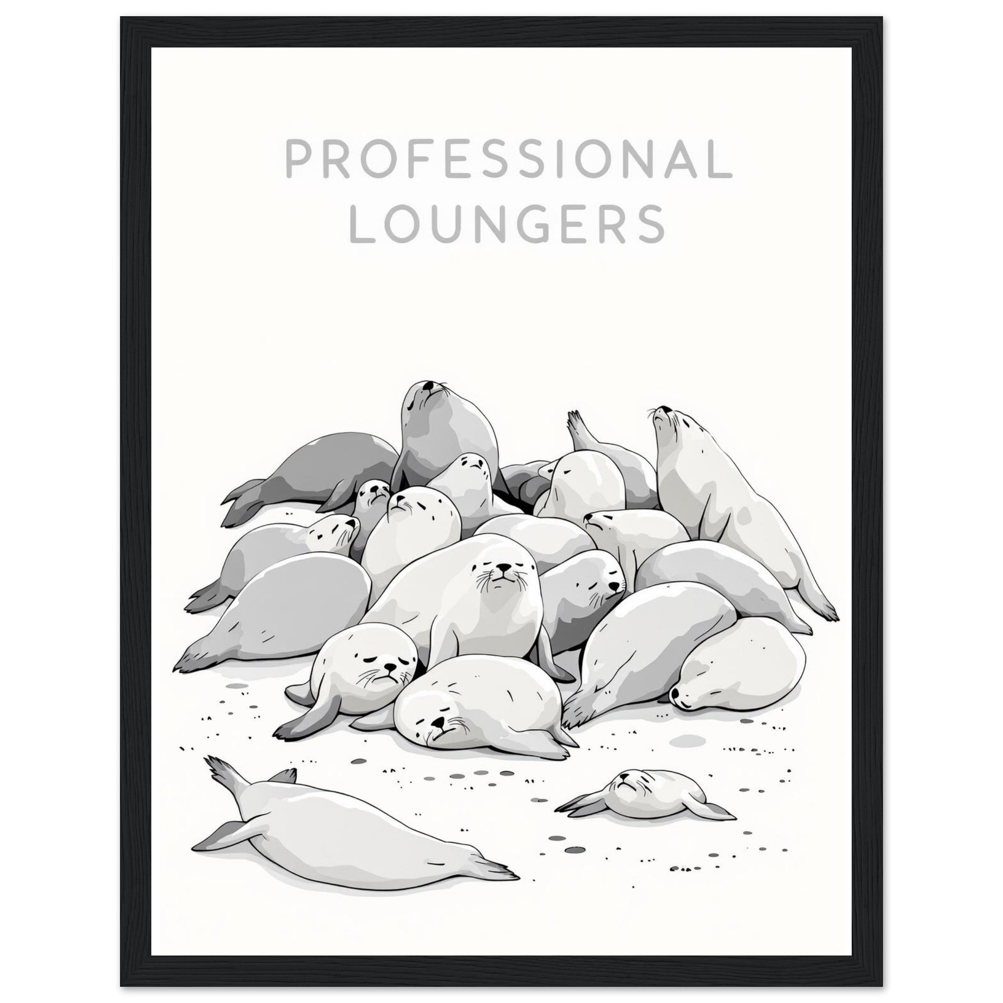 Grey Seal Colony Pups Atlantic Framed Print Wall Art Ready to Hang UK — Framed Art Print | Wild Thread Co UK