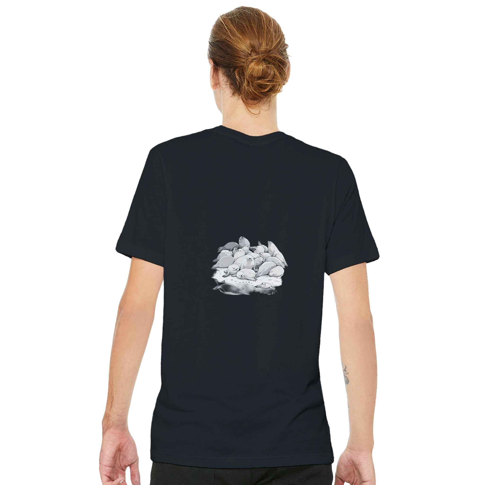 Grey Seal Colony Pups Atlantic T-Shirt Unisex Cotton Tee UK T-Shirt — detail view | Wild Thread Co