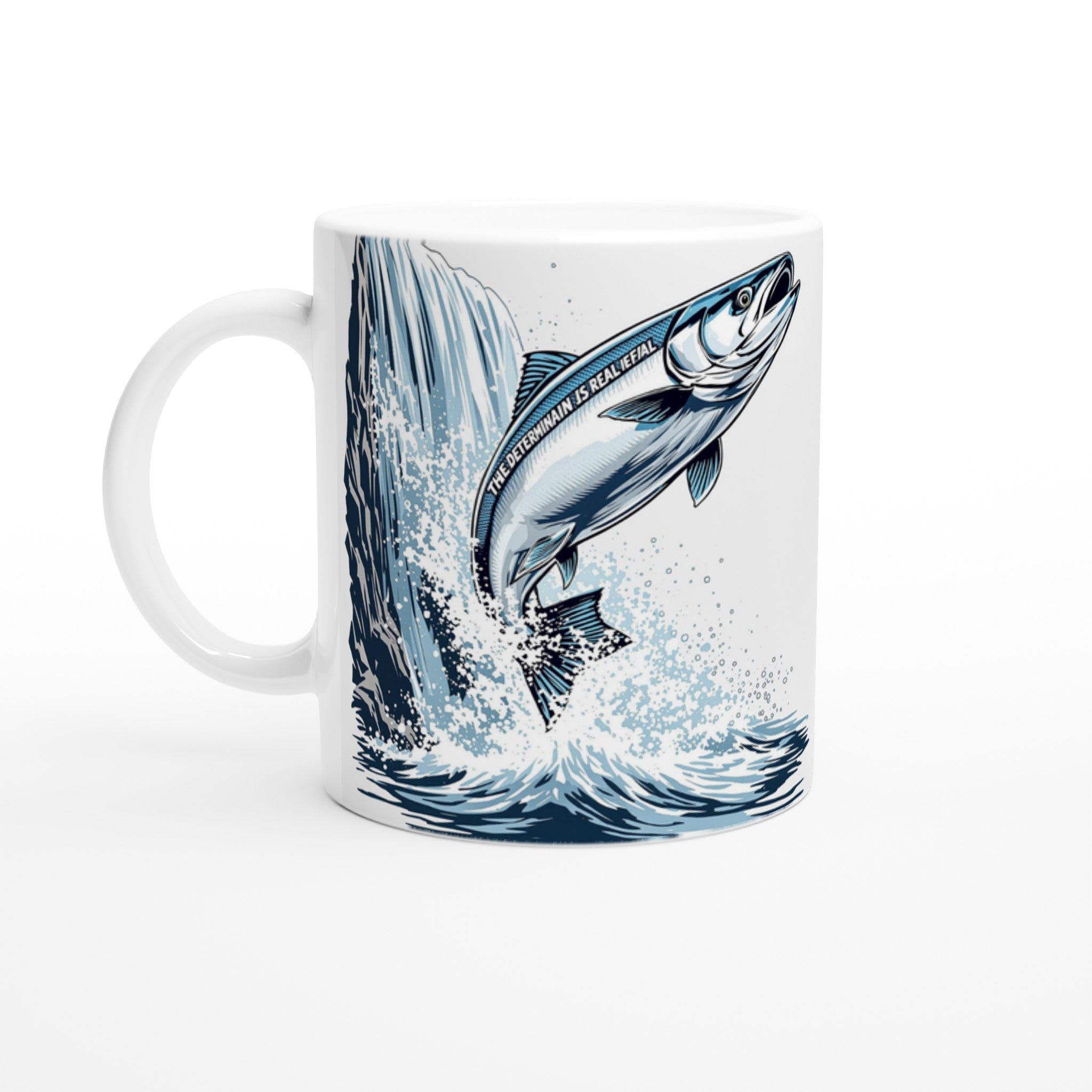 Salmon Leaping Waterfall Determination Coffee Tea Ceramic 11oz Mug Ce — Mug | Wild Thread Co UK