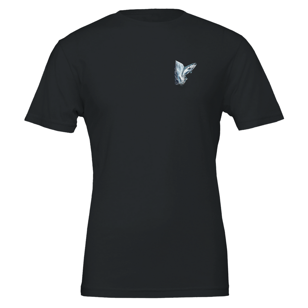 Salmon Leaping Waterfall Determination T-Shirt Unisex Cotton Tee UK — T-Shirt | Wild Thread Co UK