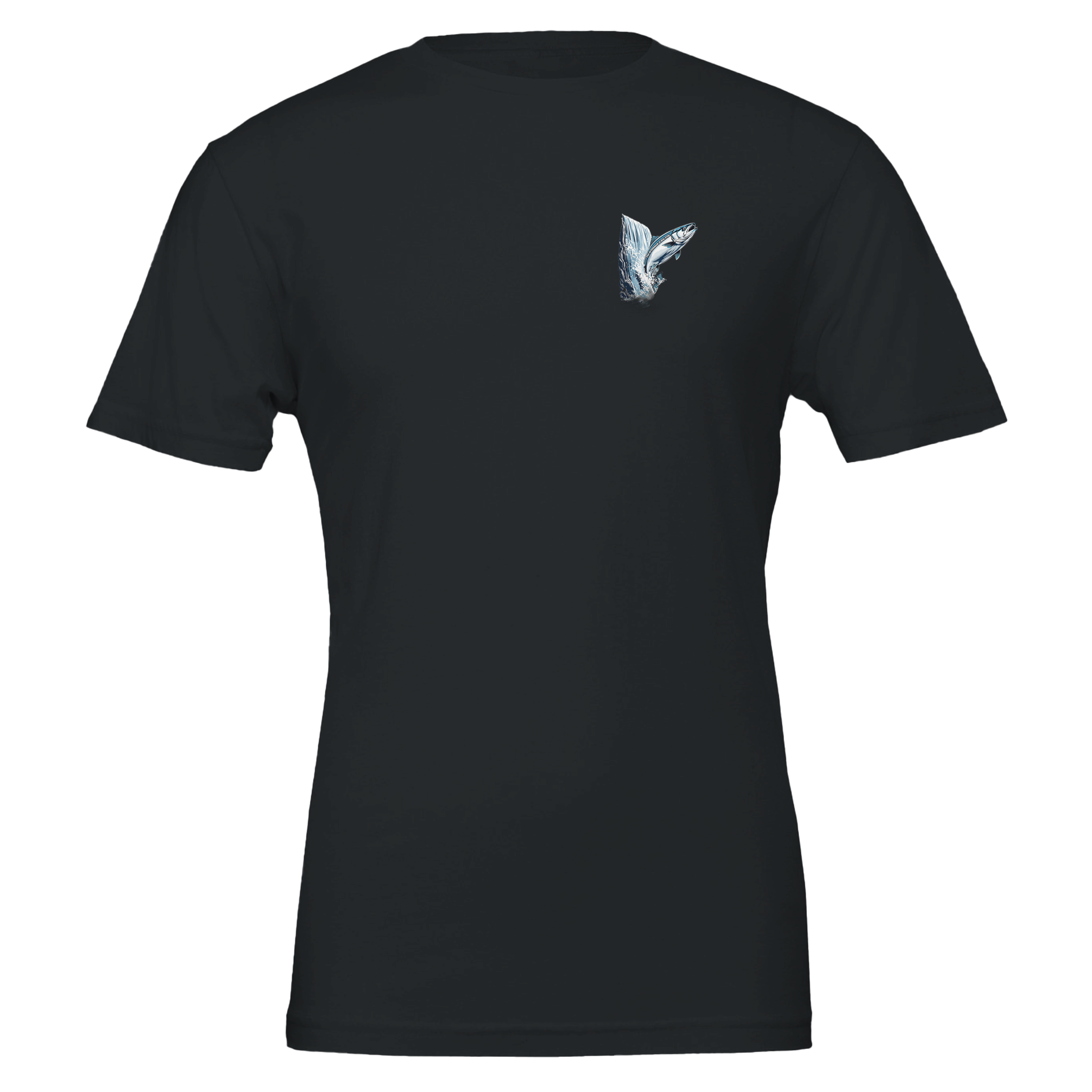 Salmon Leaping Waterfall Determination T-Shirt Unisex Cotton Tee UK — T-Shirt | Wild Thread Co UK