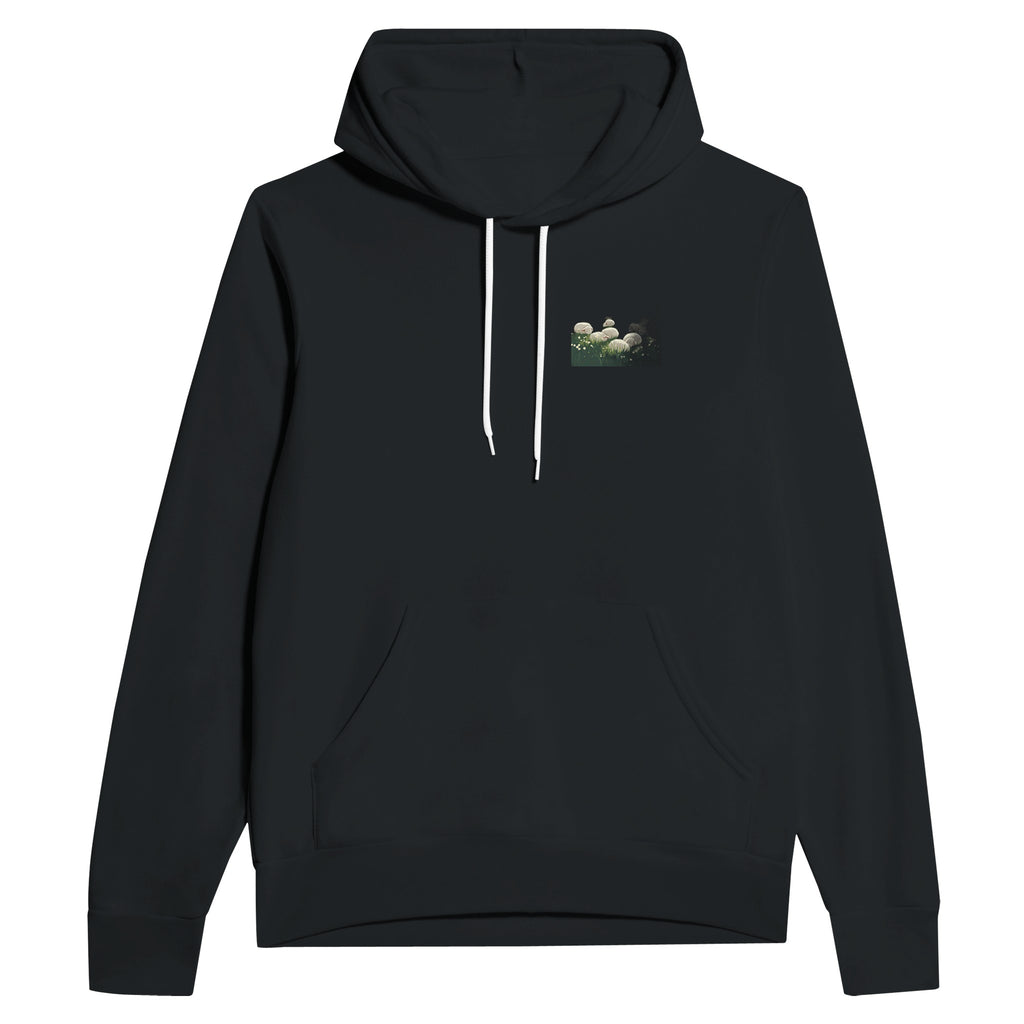 Spring Lambs Field Morning Hoodie Pullover Unisex Cotton UK Hoodie — detail view | Wild Thread Co