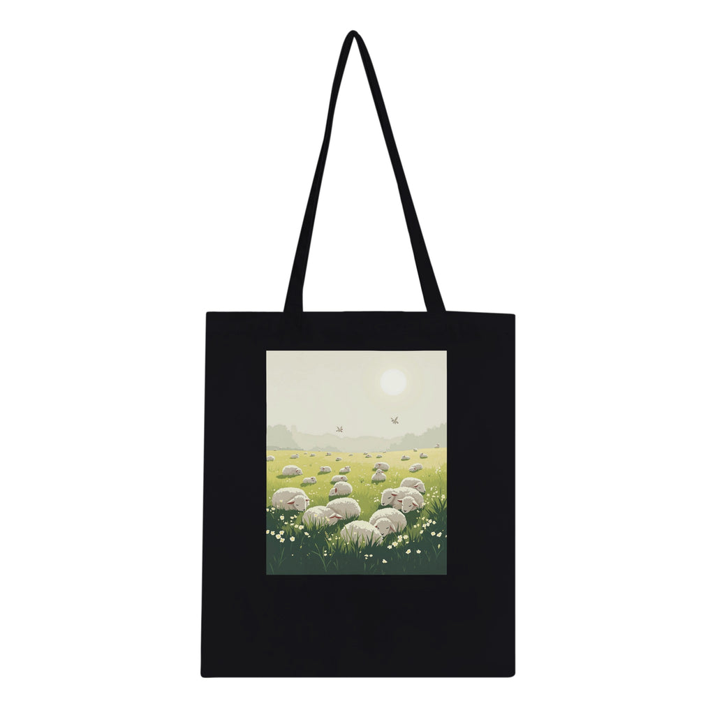 Spring Lambs Field Morning Cotton Shopper UK Tote Bag UK Gift Tote Bag — detail view | Wild Thread Co