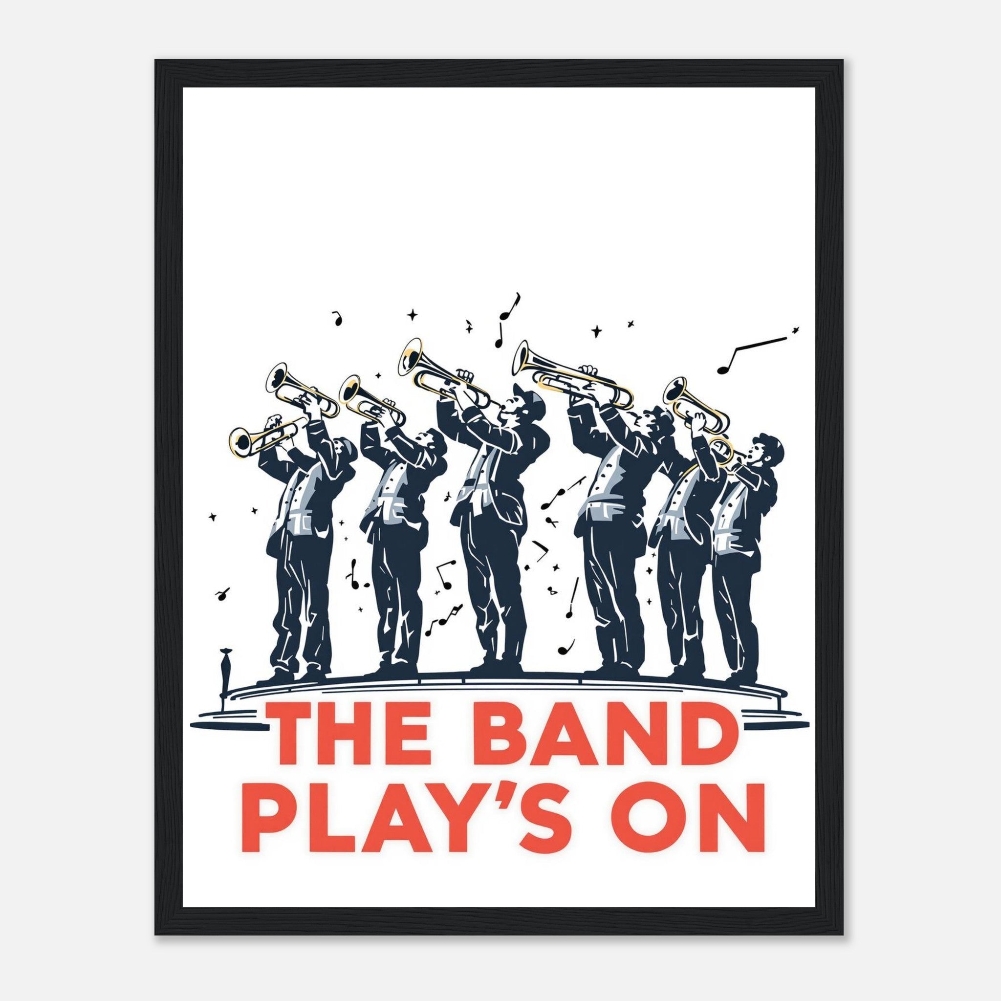 Northern Brass Band Bandstand Framed Print Wall Art Ready to Hang UK Framed Art Print — detail view | Wild Thread Co