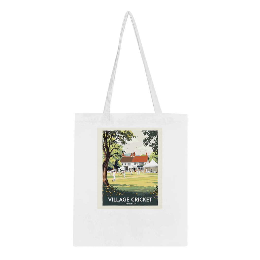 Village Cricket Sunday Green Cotton Shopper UK — Tote Bag | Wild Thread Co UK
