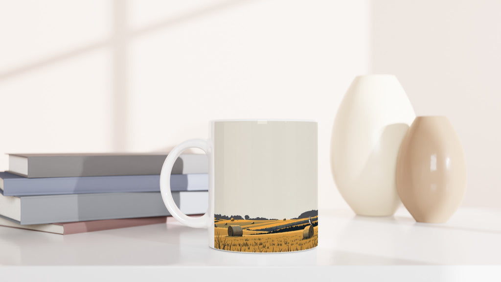 Harvest Moon Field Barn Owl Coffee Tea Ceramic 11oz Mug — detail view | Wild Thread Co