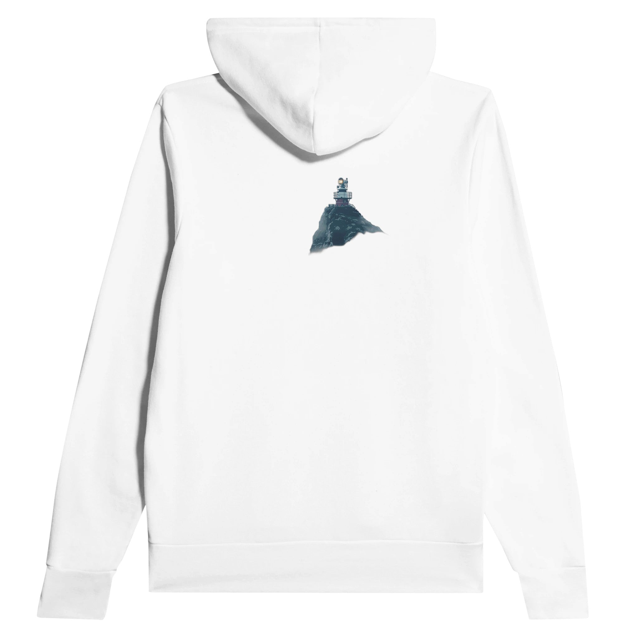 Coastal Fog Horn Headland Ship Hoodie Pullover Unisex Cotton UK Hoodie — detail view | Wild Thread Co