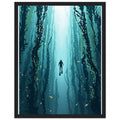 Kelp Forest Freediver Underwater Framed Print Wall Art Ready to Hang — Framed Art Print | Wild Thread Co UK