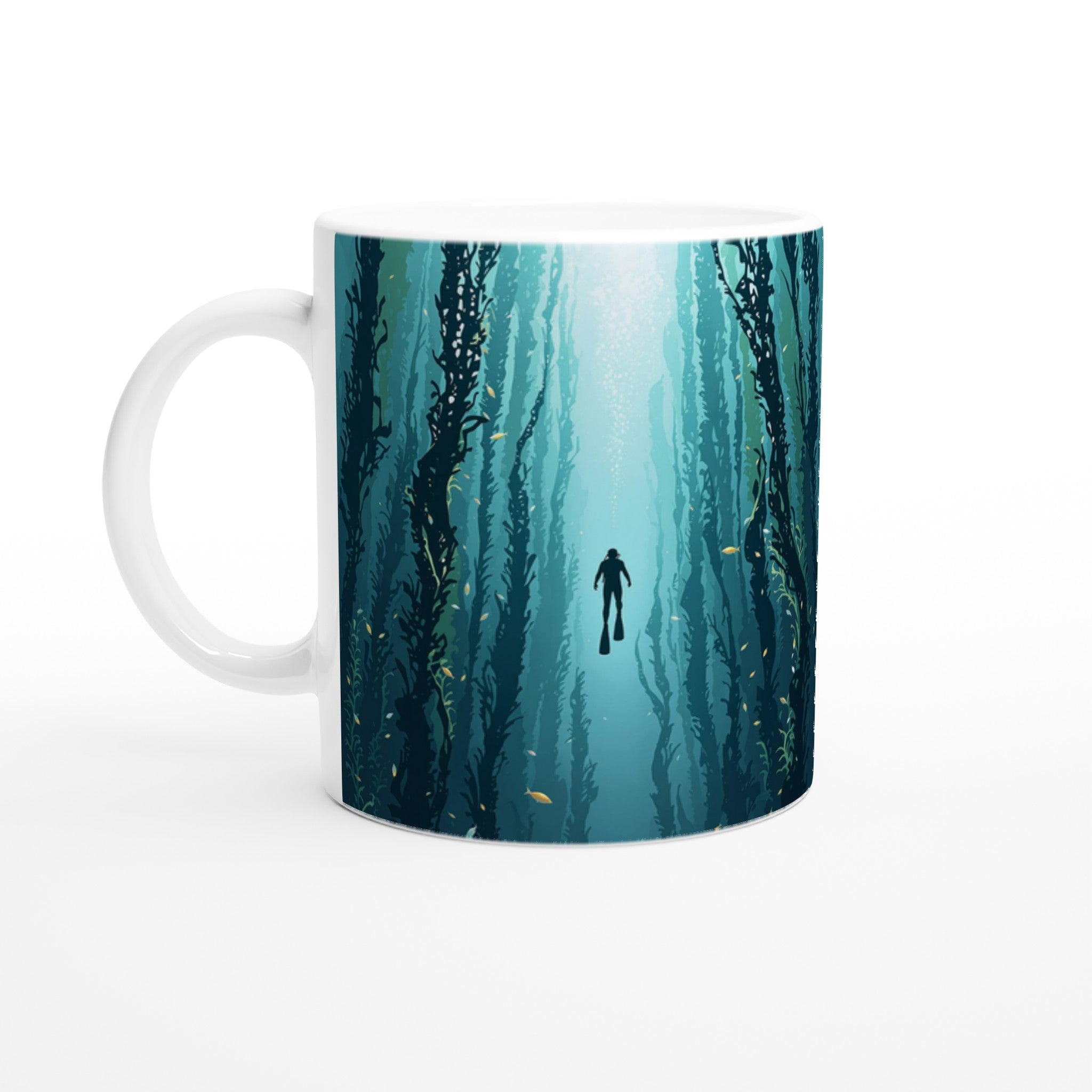 Kelp Forest Freediver Underwater Coffee Tea Ceramic 11oz — Mug | Wild Thread Co UK