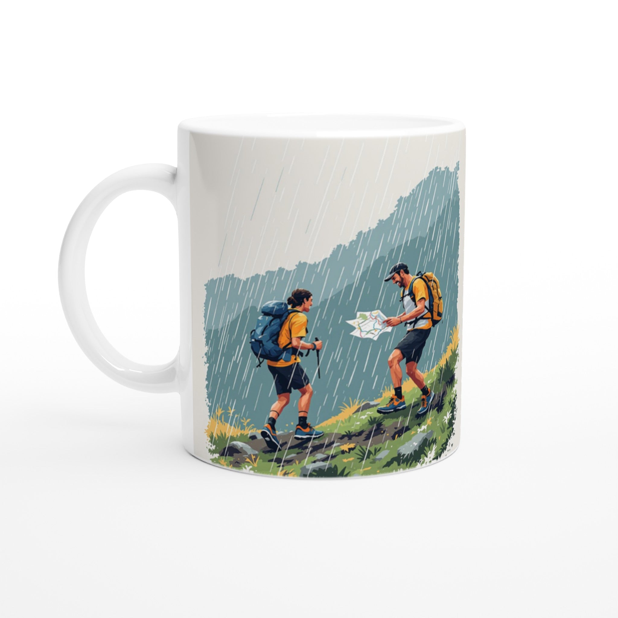 Mountain Marathon Rain Map Check Coffee Tea Ceramic 11oz — Mug | Wild Thread Co UK