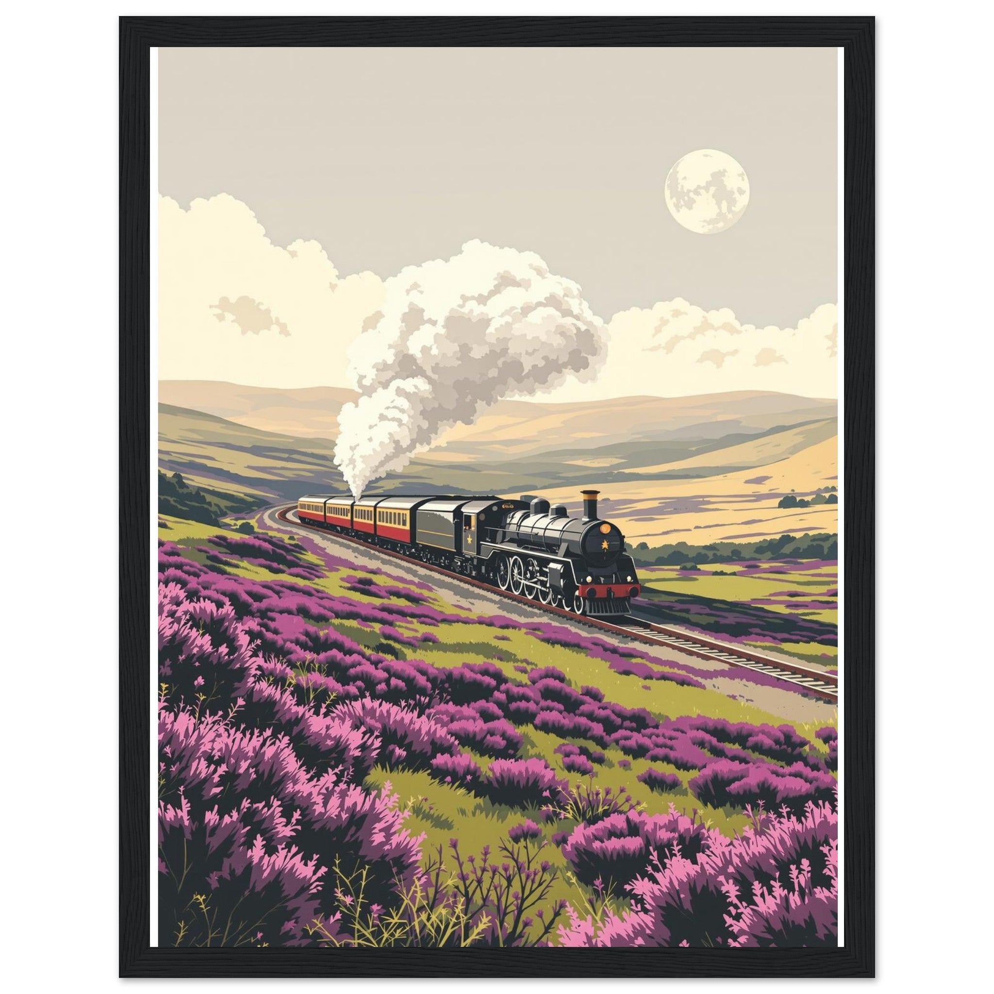 North Yorkshire Moors Steam Railway Framed Print Wall Art Ready to — Framed Art Print | Wild Thread Co UK