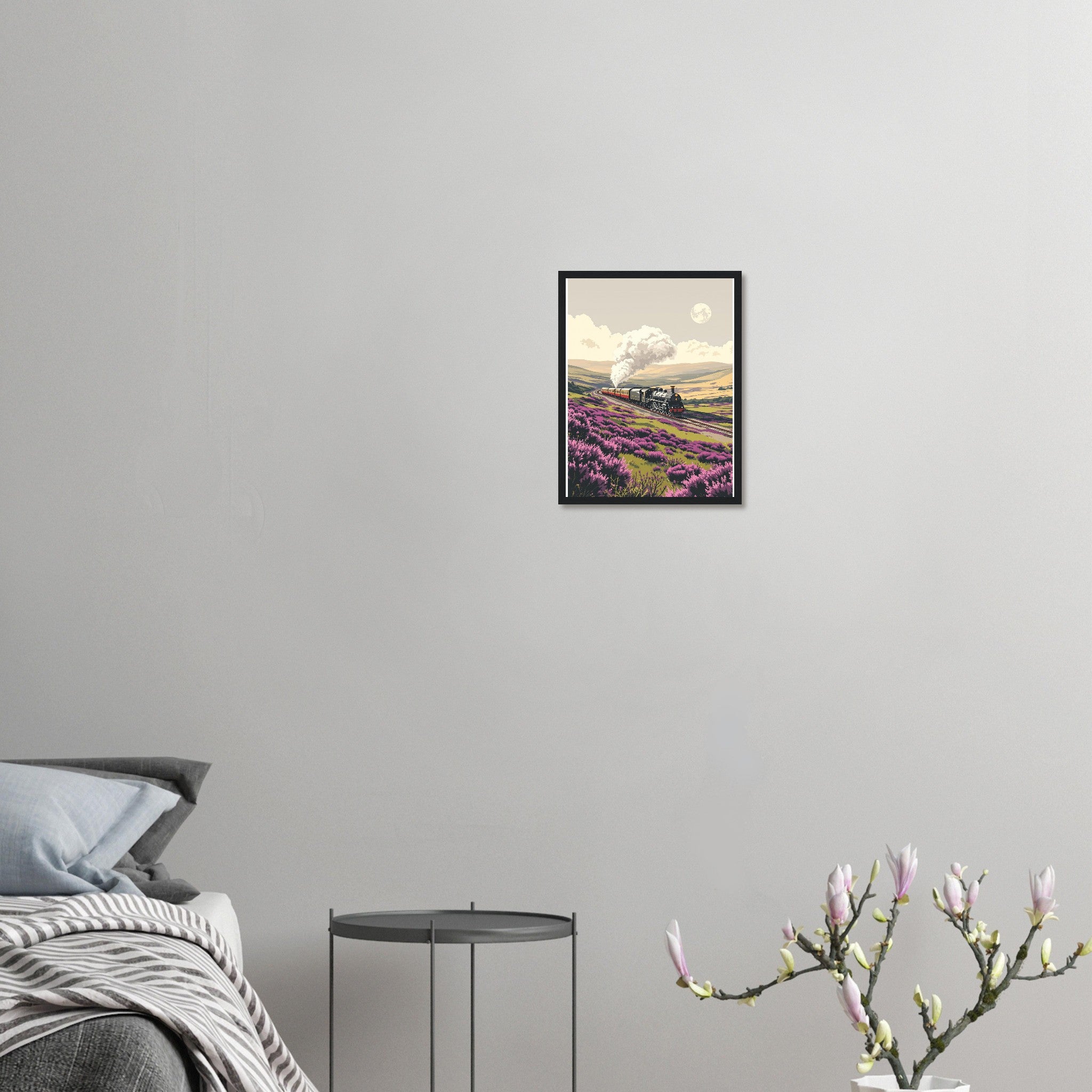 North Yorkshire Moors Steam Railway Framed Print Wall Art Ready to Framed Art Print — detail view | Wild Thread Co