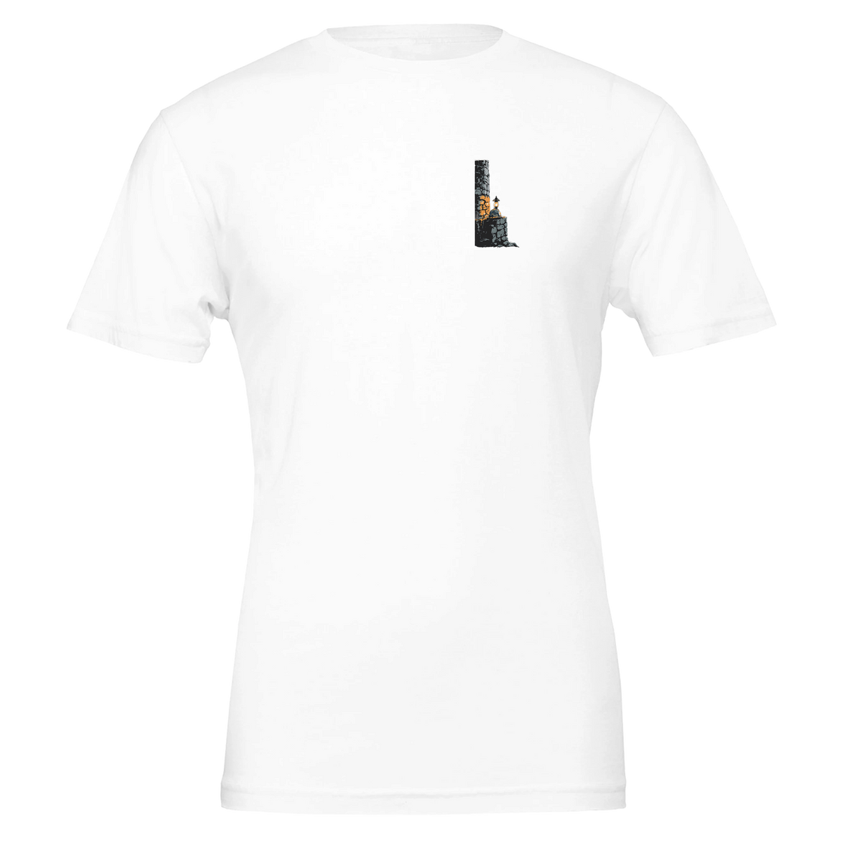 Coalfield Mining Heritage Lamp Helmet T-Shirt Unisex Cotton Tee UK T-Shirt — detail view | Wild Thread Co