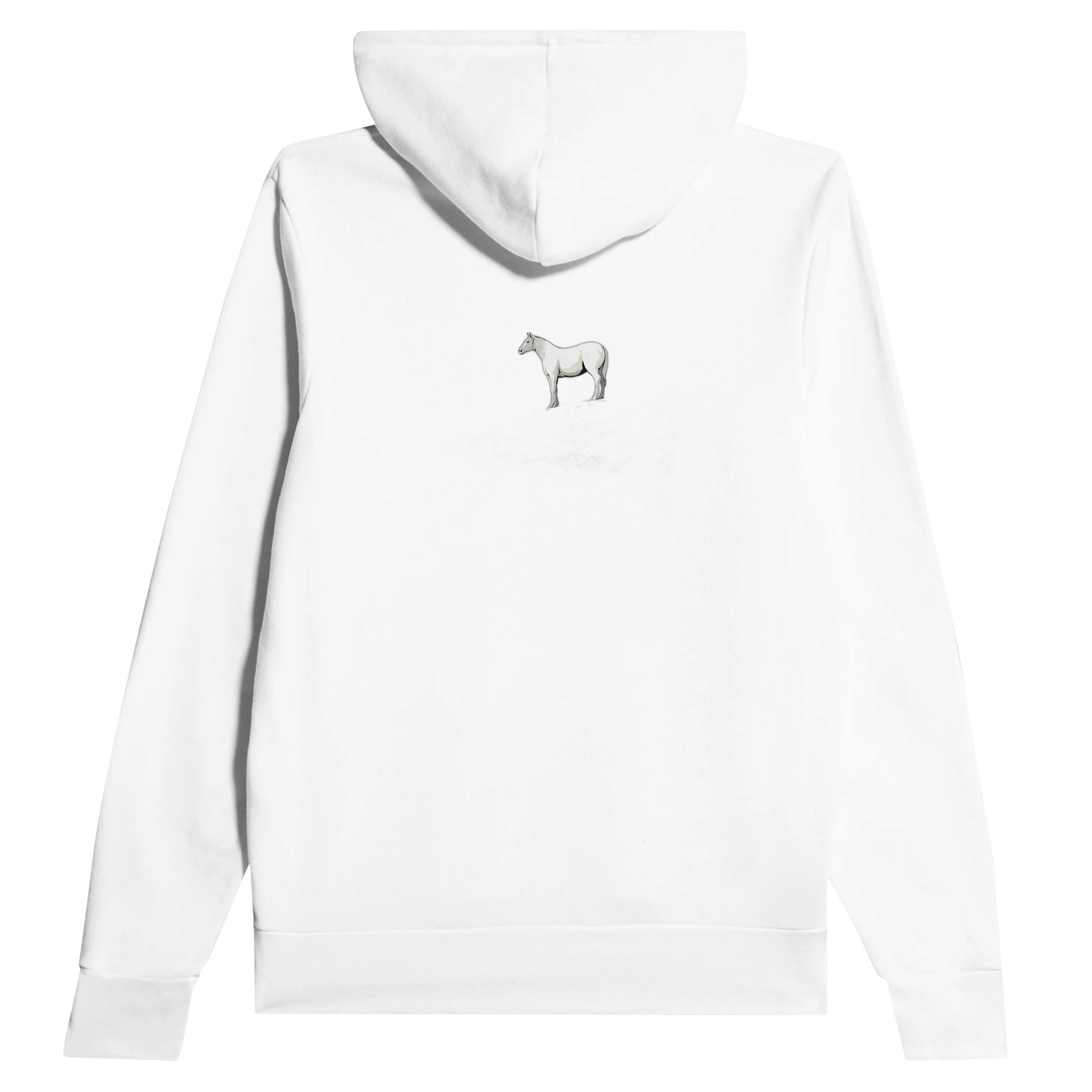 Chalk White Horse Hill Prehistoric Hoodie Pullover Unisex Cotton UK Hoodie — detail view | Wild Thread Co