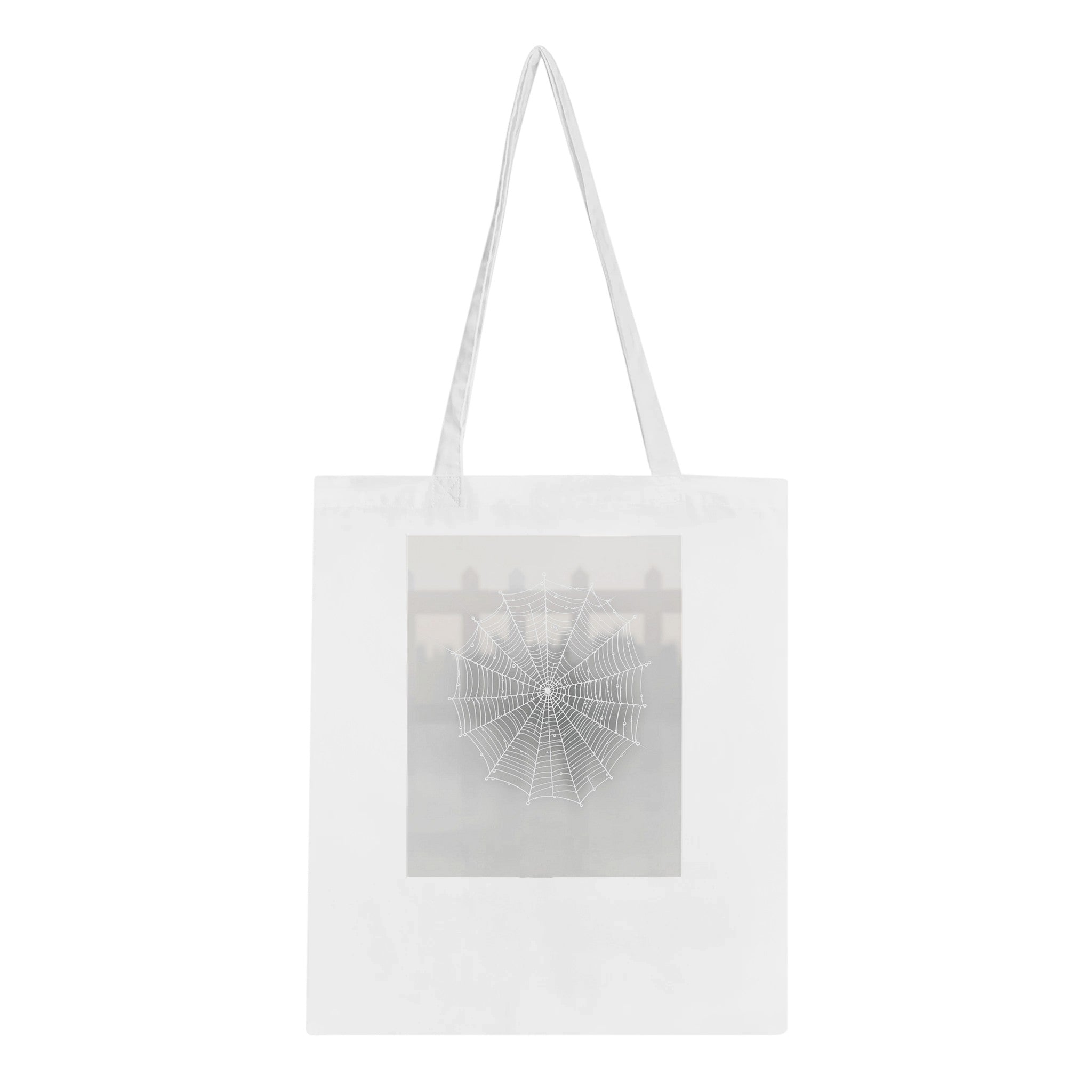 Spider Web Morning Dew Architecture Cotton Shopper UK Tote Bag — detail view | Wild Thread Co