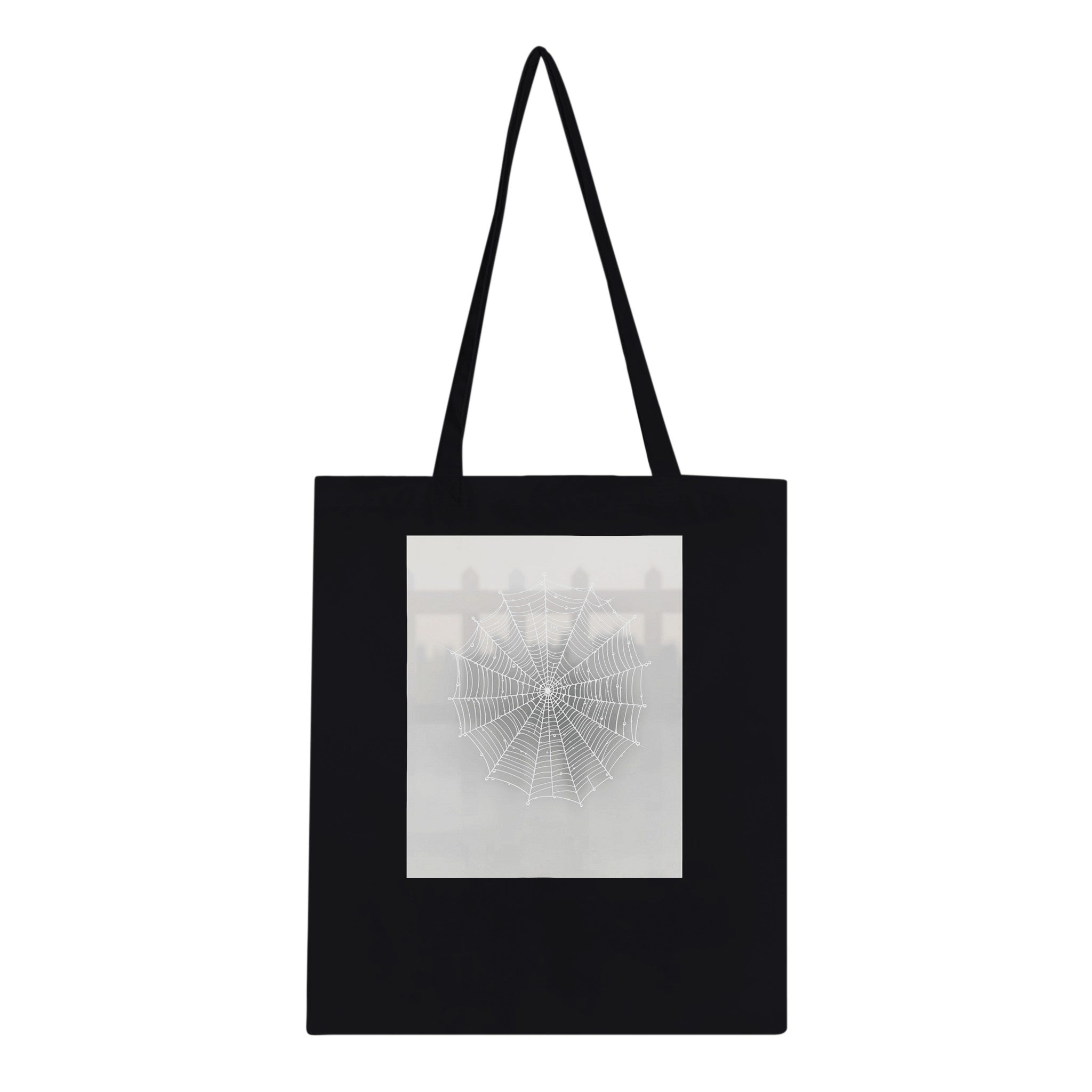 Spider Web Morning Dew Architecture Cotton Shopper UK Tote Bag — detail view | Wild Thread Co