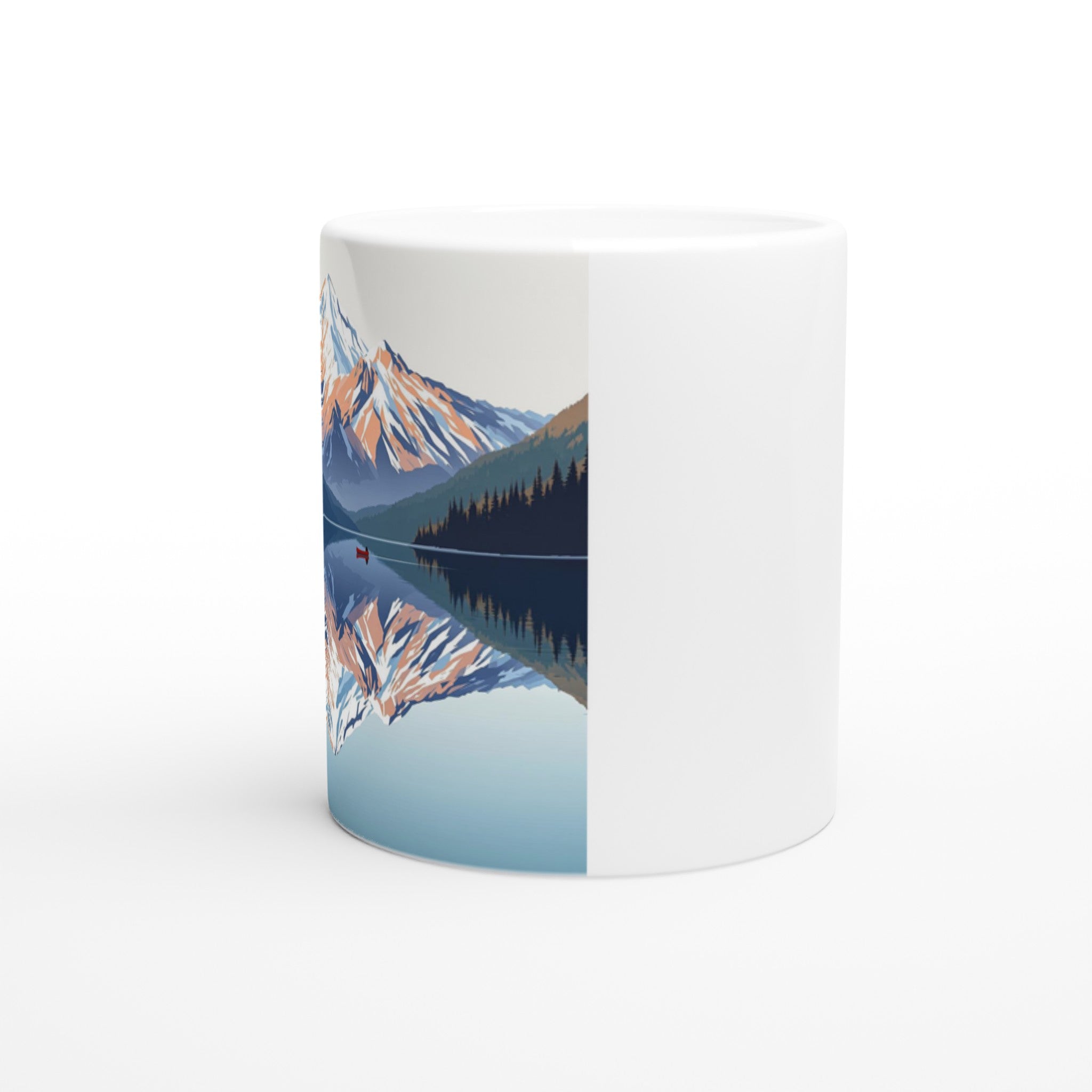 Lake Reflection Still Morning Canoe Coffee Tea Ceramic 11oz Mug Ceram Mug — detail view | Wild Thread Co