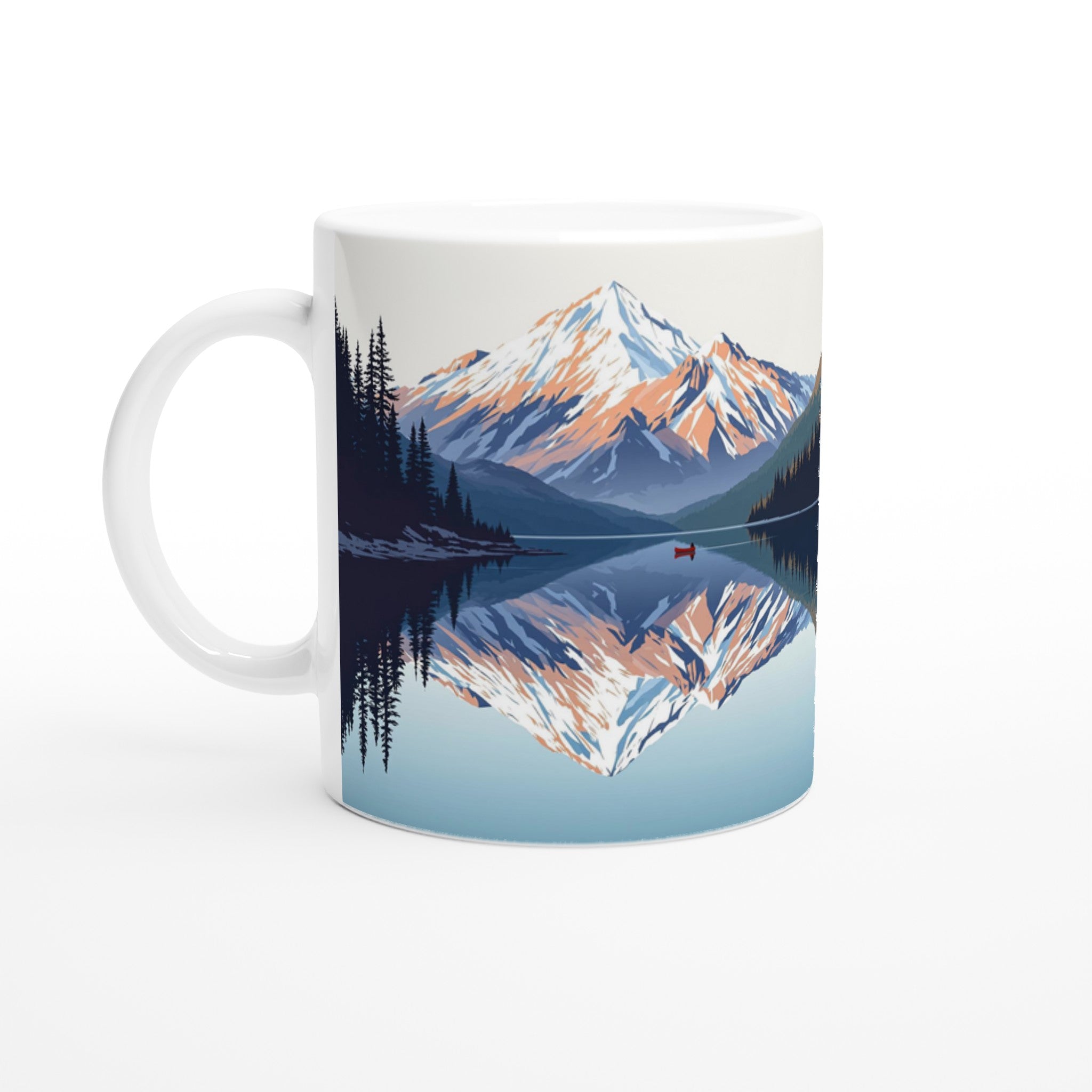 Lake Reflection Still Morning Canoe Coffee Tea Ceramic 11oz Mug Ceram — Mug | Wild Thread Co UK