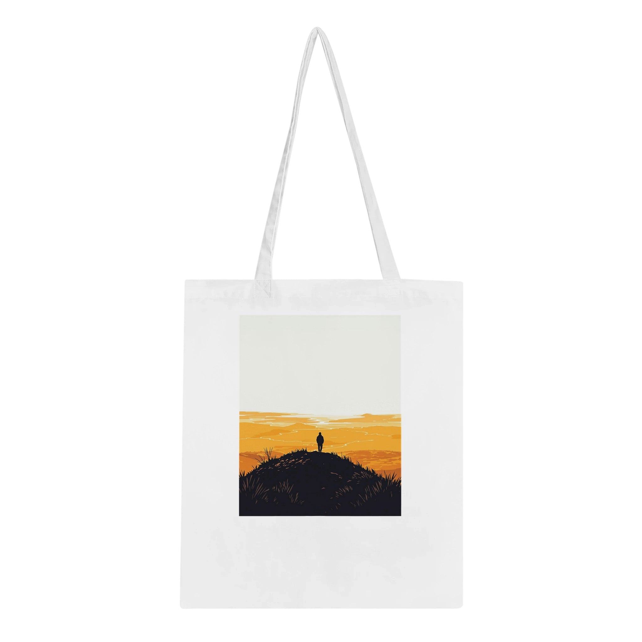 Golden Hour Hilltop Long Shadow Cotton Shopper UK Tote Bag — detail view | Wild Thread Co