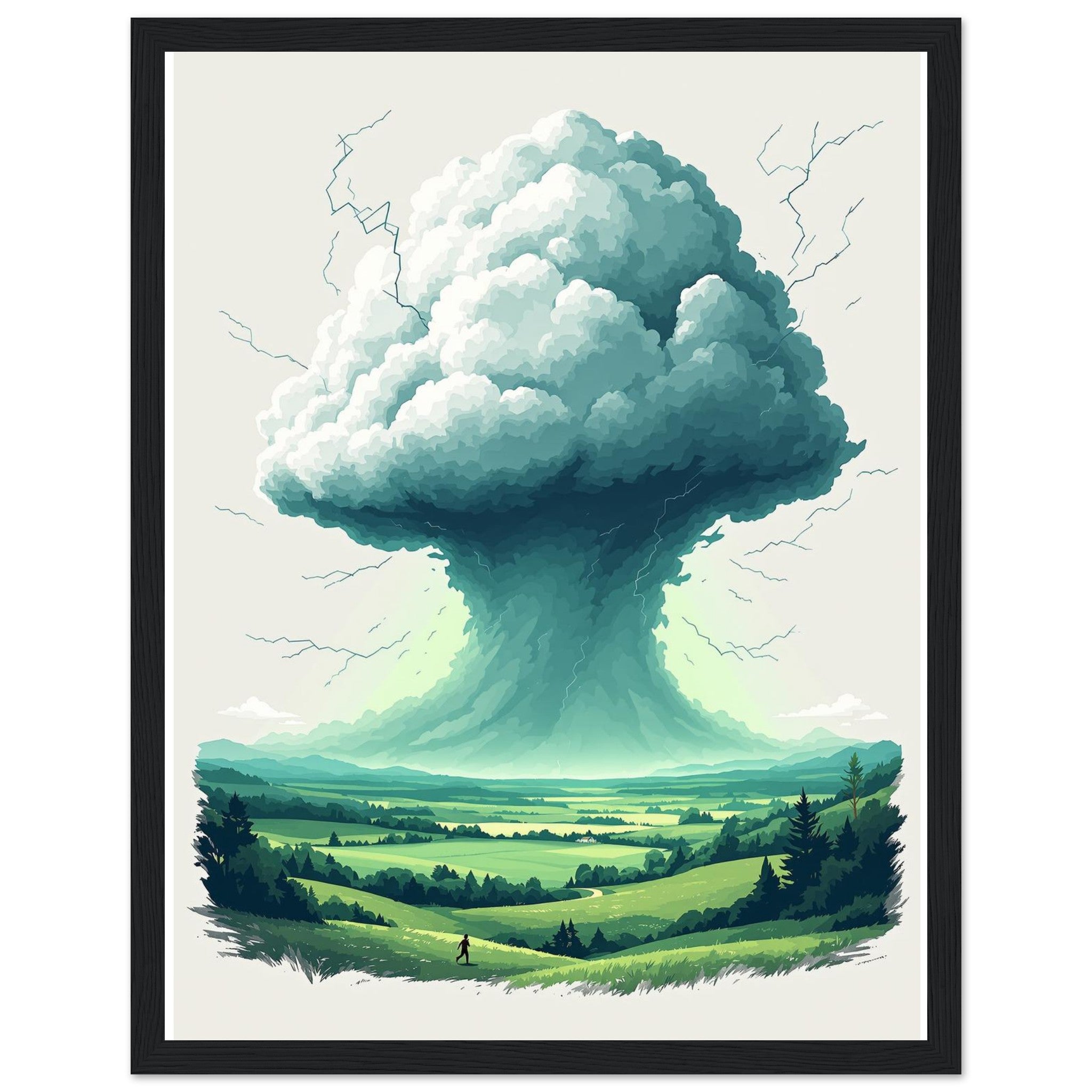 Summer Thunderstorm Valley Anvil Cloud Framed Print Wall Art Ready to — Framed Art Print | Wild Thread Co UK