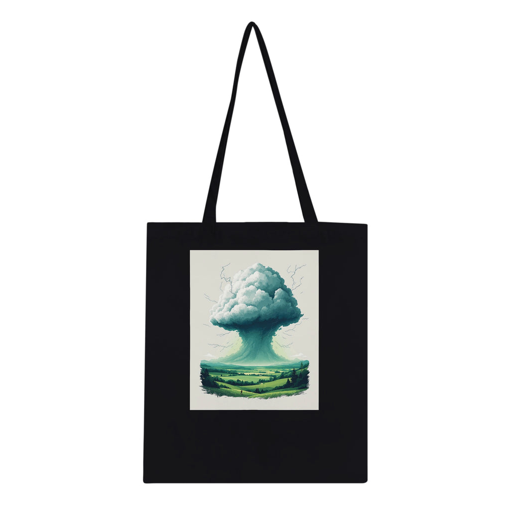 Summer Thunderstorm Valley Anvil Cloud Cotton Shopper UK Tote Bag — detail view | Wild Thread Co
