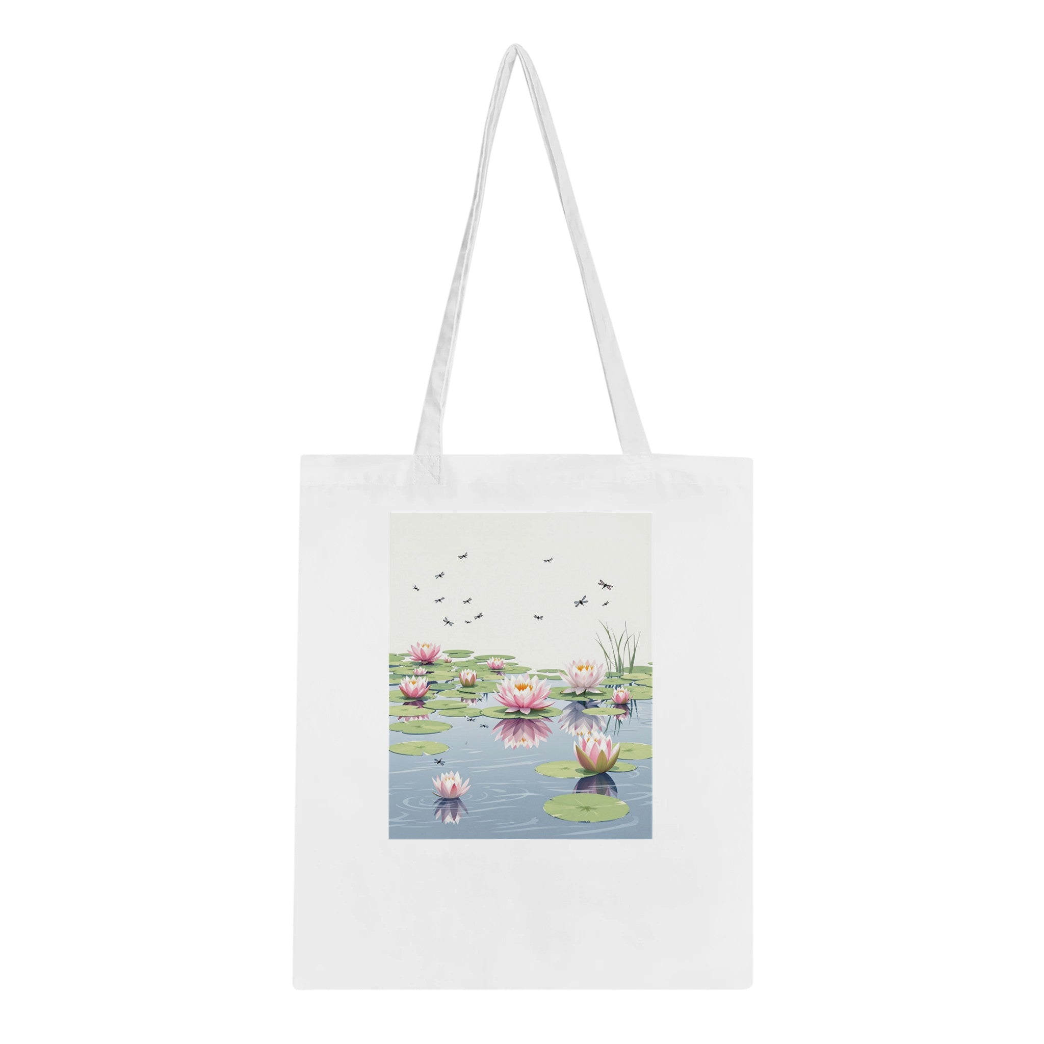 Water Lily Dragonfly Village Pond Cotton Shopper UK — Tote Bag | Wild Thread Co UK