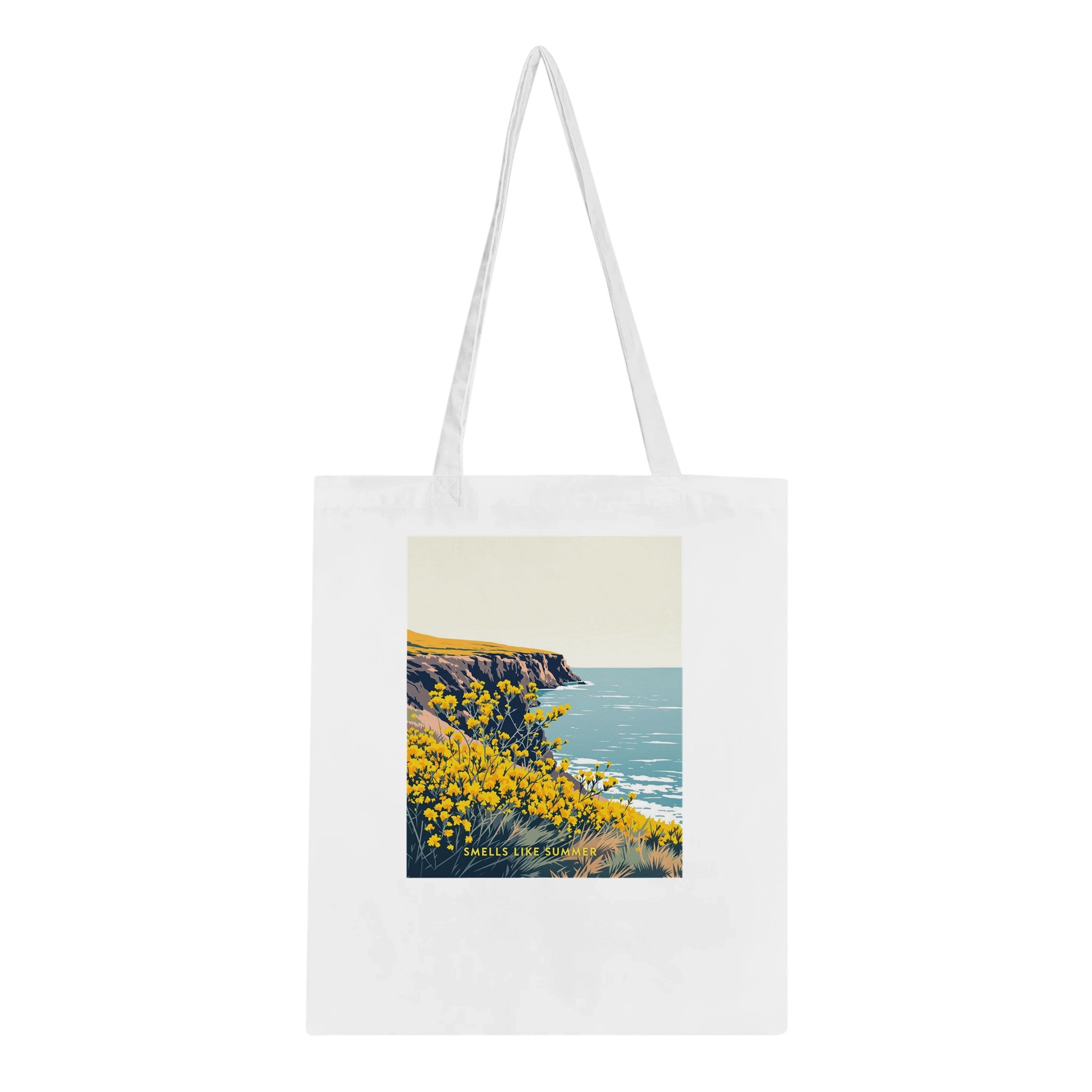 Gorse Coastal Moor Yellow Cotton Shopper UK Tote Bag UK Gift Tote Bag — detail view | Wild Thread Co