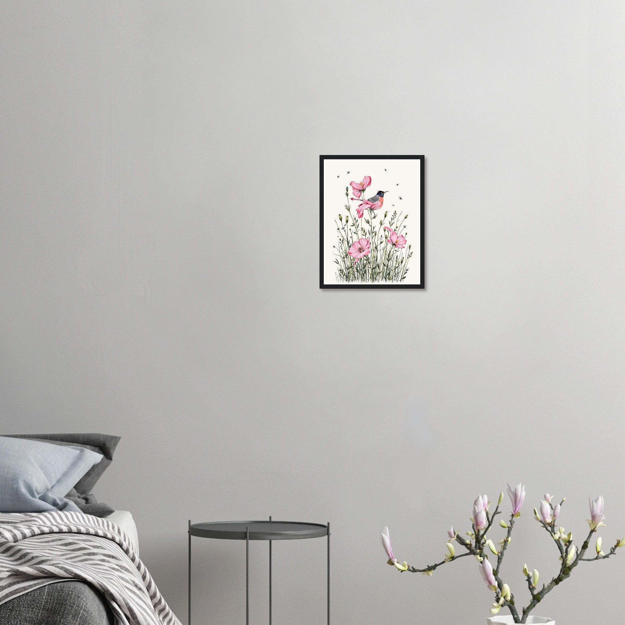 Ragged Robin Wet Meadow Damselflies Framed Print Wall Art Ready to Framed Art Print — detail view | Wild Thread Co