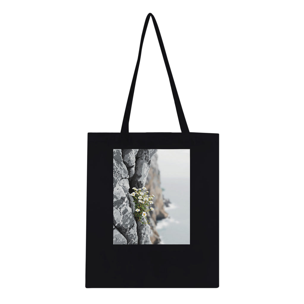 Sea Campion Cliff Crack Granite Cotton Shopper UK Tote Bag — detail view | Wild Thread Co