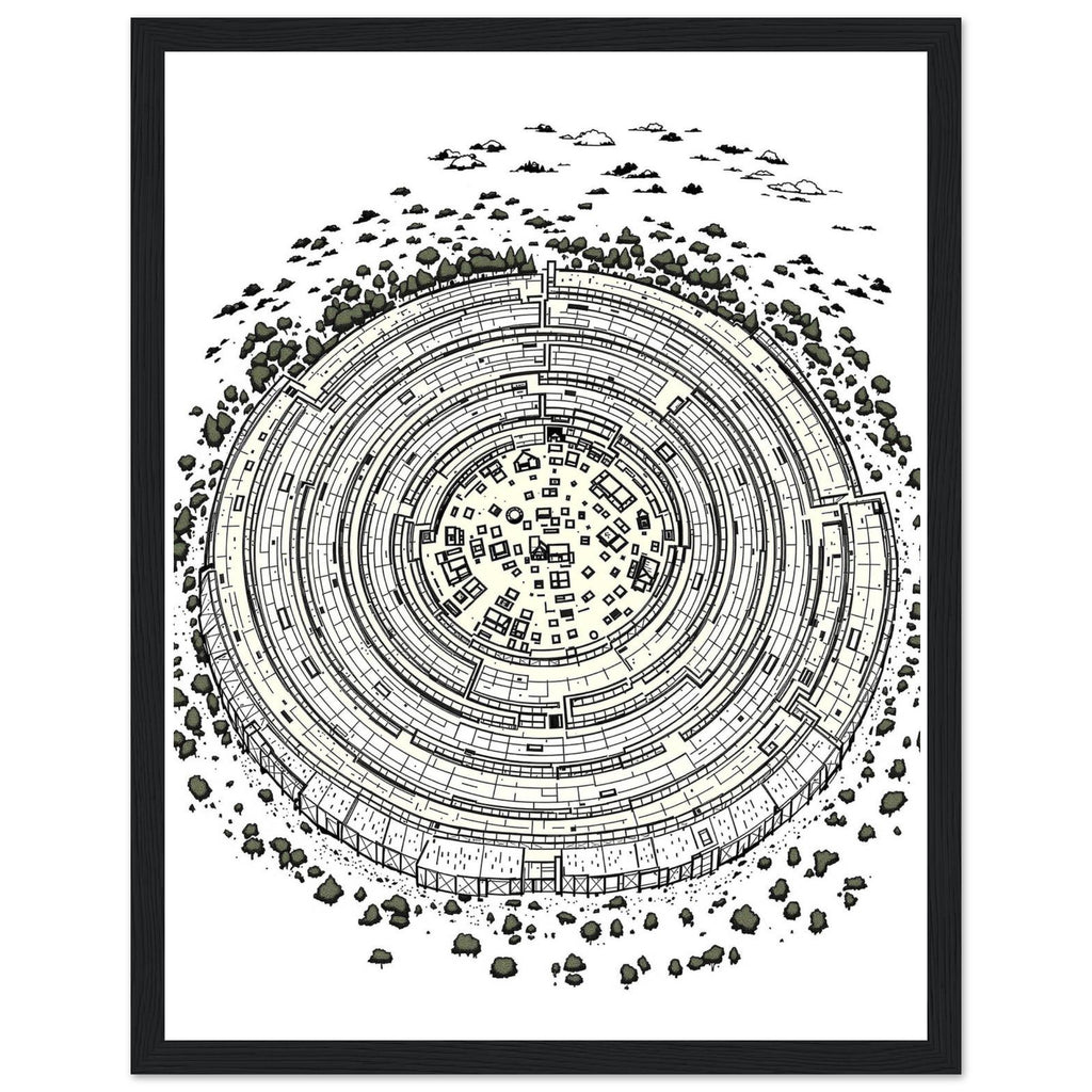 Iron Age Hill Fort Aerial Framed Print Wall Art Ready to Hang UK — Framed Art Print | Wild Thread Co UK