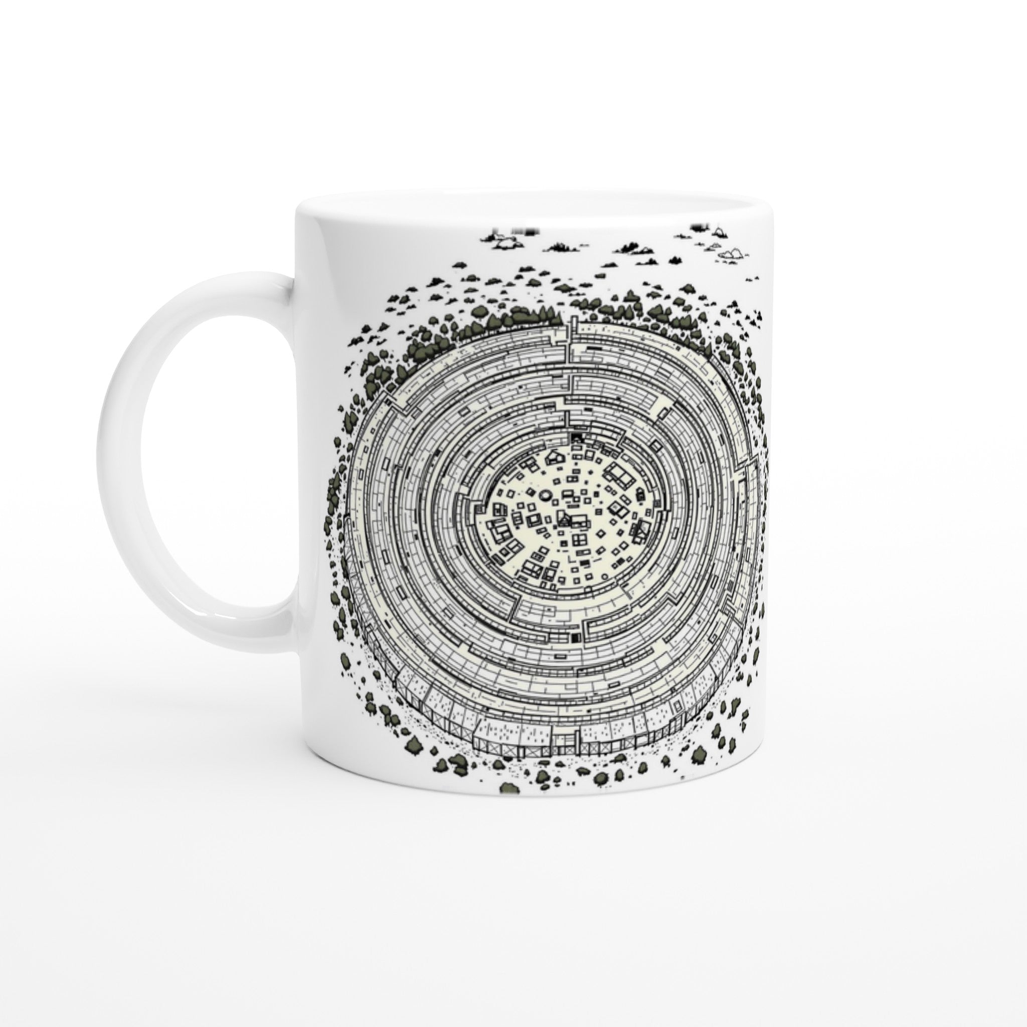 Iron Age Hill Fort Aerial Coffee Tea Ceramic 11oz Mug UK — Mug | Wild Thread Co UK