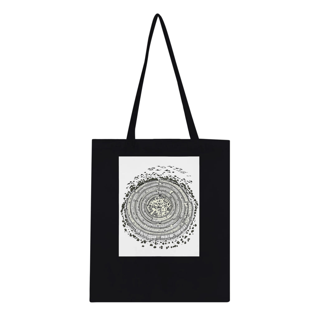 Iron Age Hill Fort Aerial Cotton Shopper UK Tote Bag UK Gift Tote Bag — detail view | Wild Thread Co