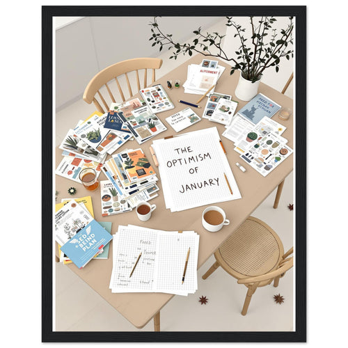 Allotment Winter Seed Catalogue Planning Framed Print Wall Art Ready — Framed Art Print | Wild Thread Co UK