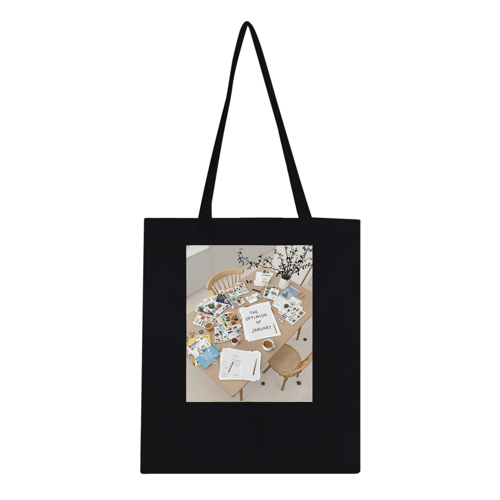 Allotment Winter Seed Catalogue Planning Cotton Shopper UK Gift Tote Tote Bag — detail view | Wild Thread Co