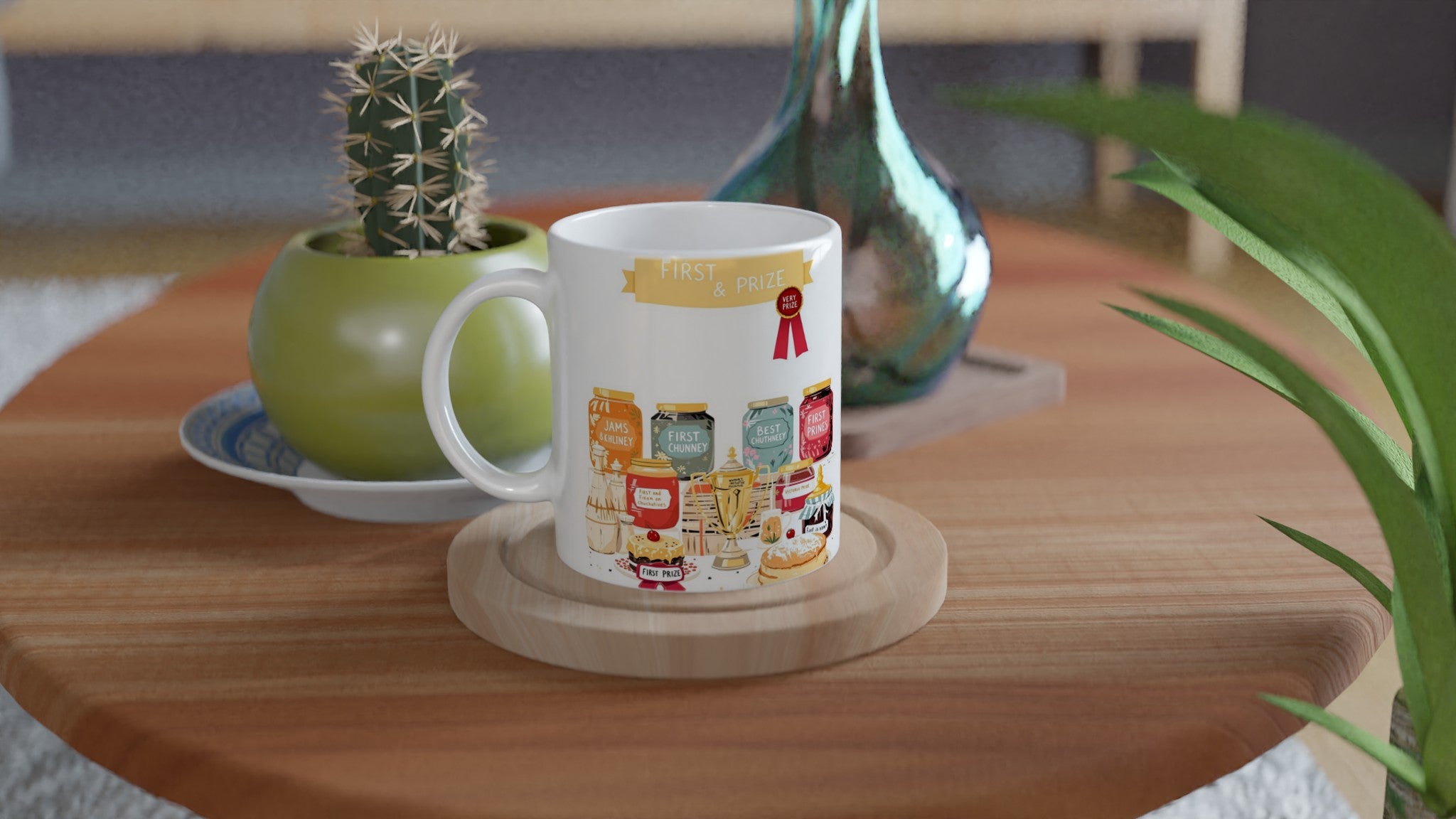 WI Village Show Jam Prize Coffee Tea Ceramic 11oz Mug UK Mug — detail view | Wild Thread Co