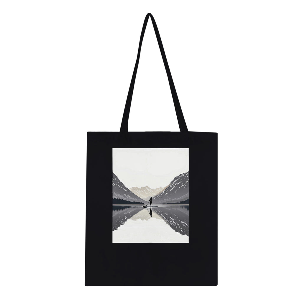Canal Paddleboard Loch Reflection Dawn Tote Bag Cotton Shopper UK Tote Bag — detail view | Wild Thread Co