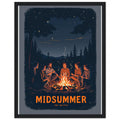 Winter Solstice Campfire Midsummer Framed Print Wall Art Ready to — Framed Art Print | Wild Thread Co UK