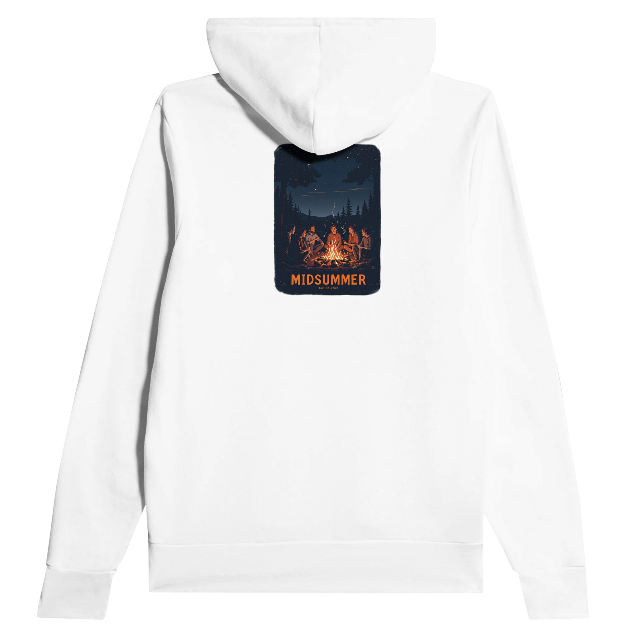 Winter Solstice Campfire Midsummer Hoodie Pullover Unisex Cotton UK Hoodie — detail view | Wild Thread Co