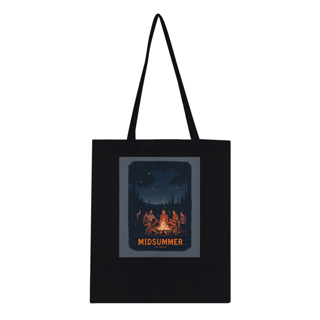 Winter Solstice Campfire Midsummer Cotton Shopper UK Tote Bag — detail view | Wild Thread Co
