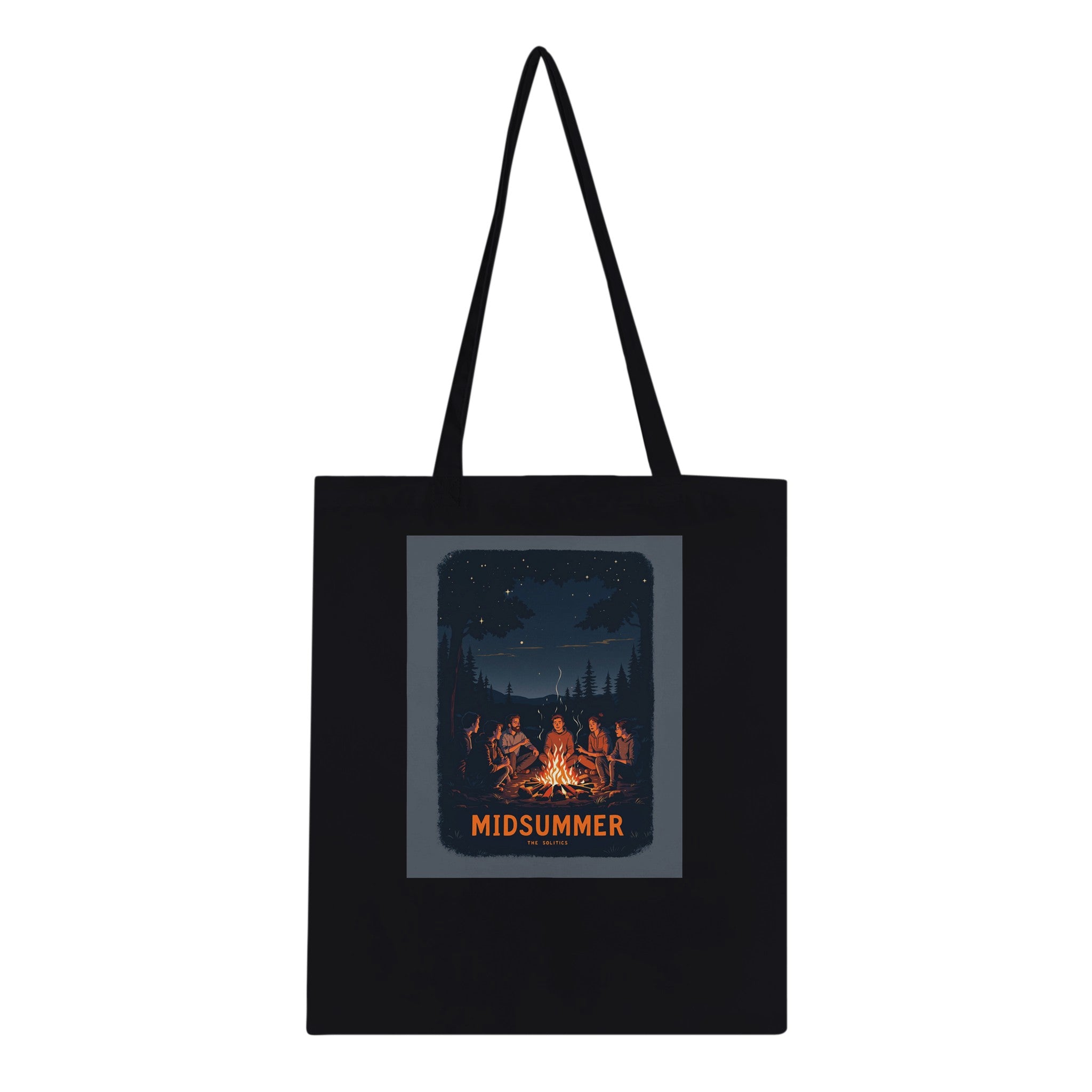 Winter Solstice Campfire Midsummer Cotton Shopper UK Tote Bag — detail view | Wild Thread Co