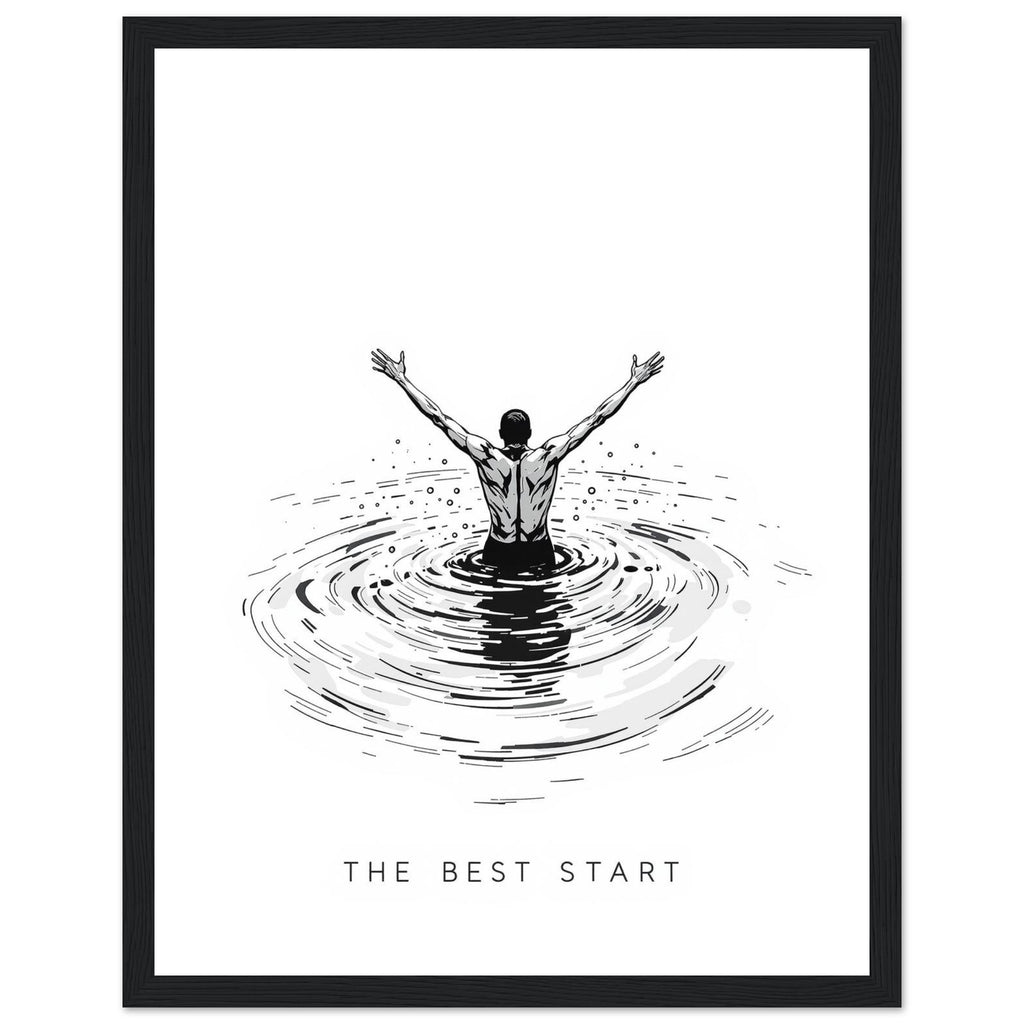 New Year January Cold Sea Framed Print Wall Art Ready to Hang UK Framed Art Print — detail view | Wild Thread Co