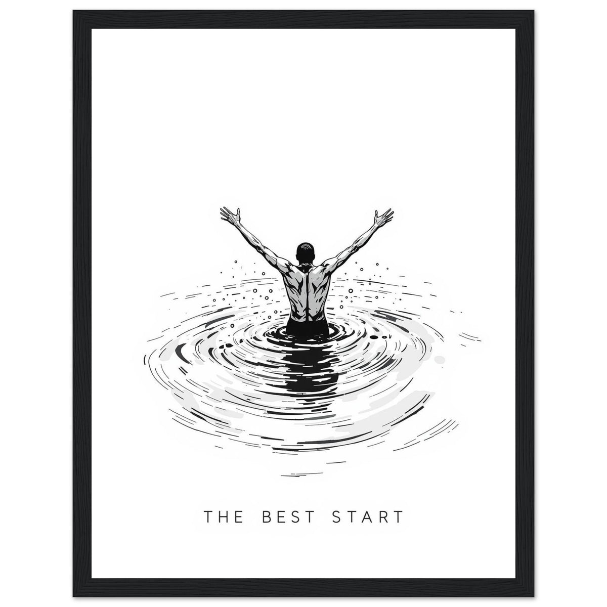 New Year January Cold Sea Framed Print Wall Art Ready to Hang UK Framed Art Print — detail view | Wild Thread Co