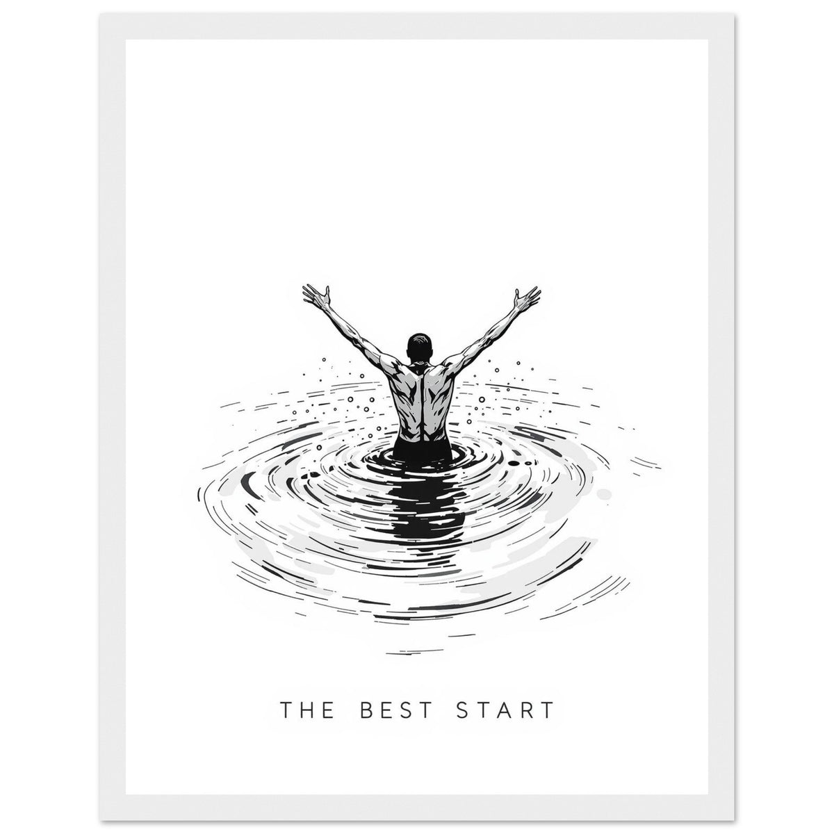 New Year January Cold Sea Framed Print Wall Art Ready to Hang UK Framed Art Print — detail view | Wild Thread Co