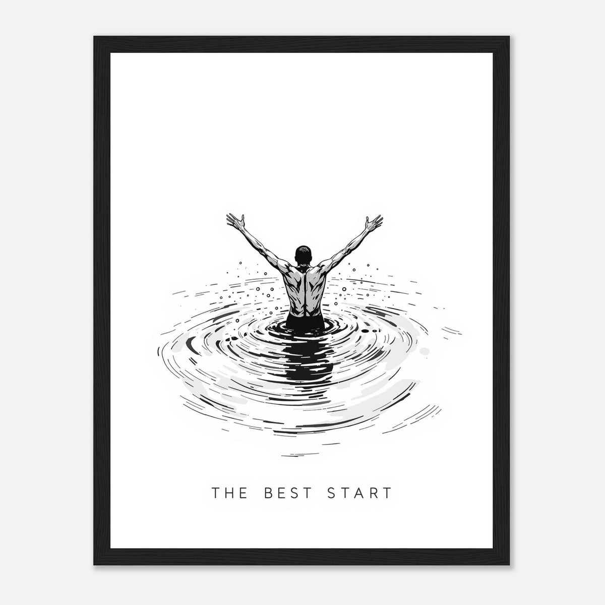 New Year January Cold Sea Framed Print Wall Art Ready to Hang UK Framed Art Print — detail view | Wild Thread Co