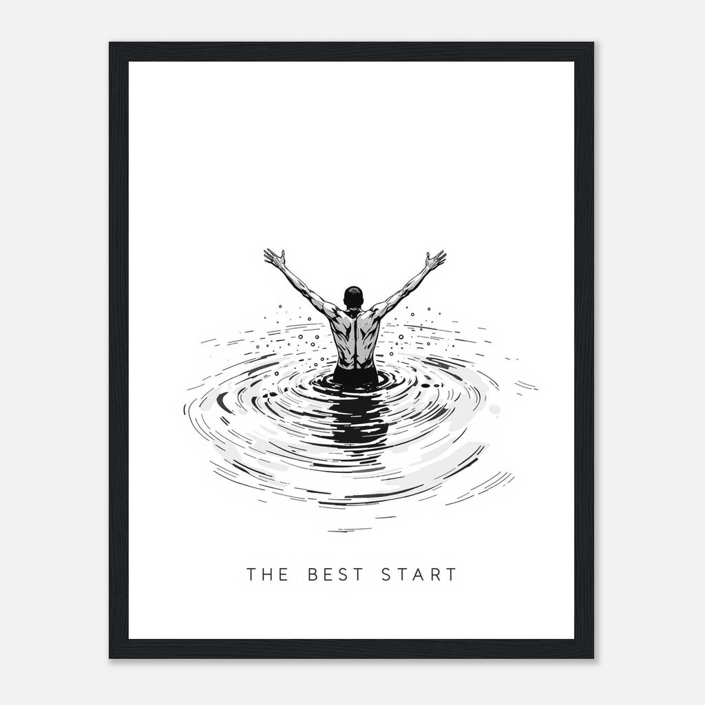 New Year January Cold Sea Framed Print Wall Art Ready to Hang UK Framed Art Print — detail view | Wild Thread Co