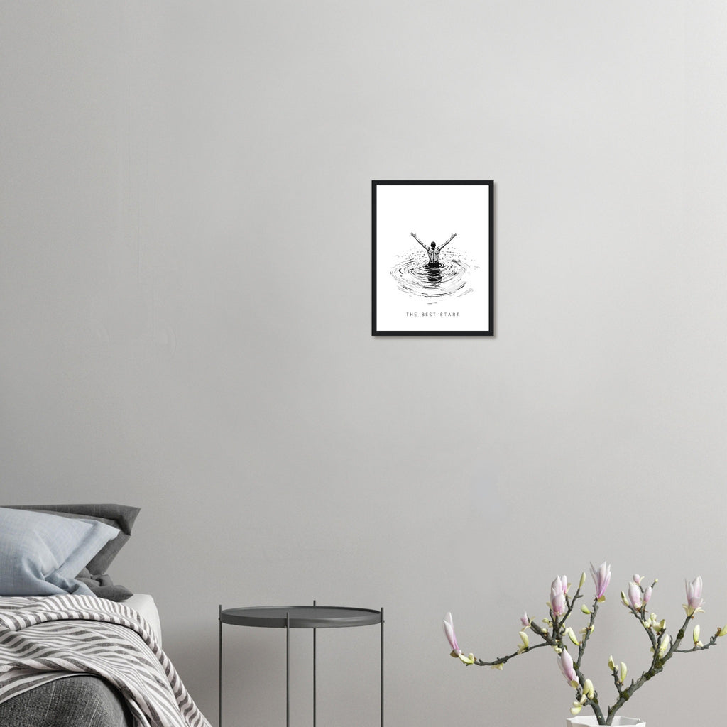 New Year January Cold Sea Framed Print Wall Art Ready to Hang UK Framed Art Print — detail view | Wild Thread Co